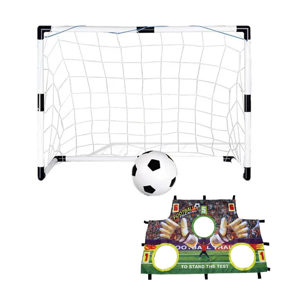 Kids Football Goal Net Set Portable Soccer Goal with Inflatable Football for Backyard Soccer Training