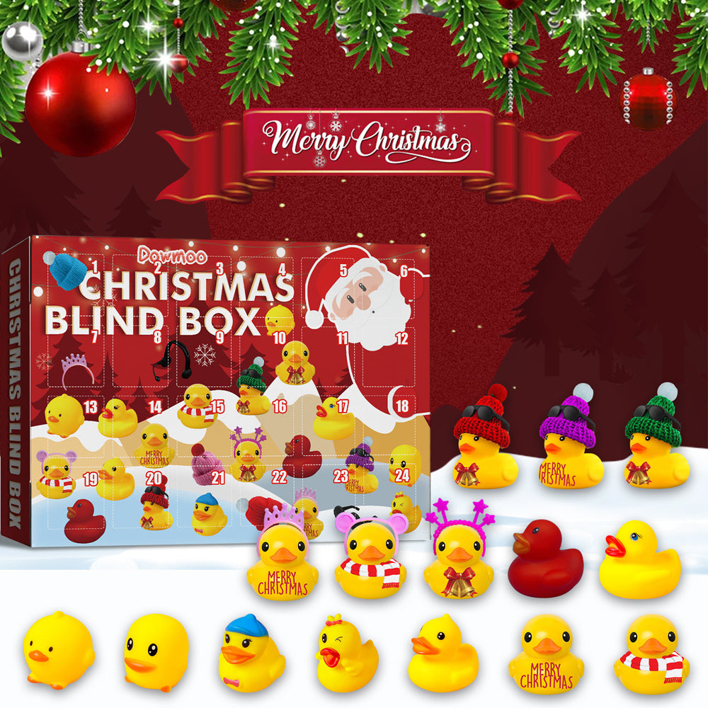 Christmas 24 Days Countdown Advent Calendar Rubber Ducks and Accessory Bath Toy