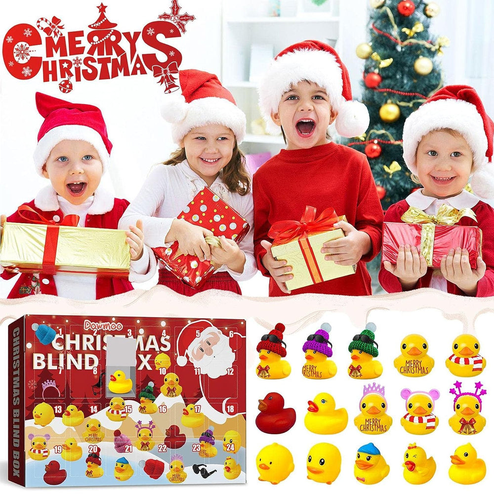 Christmas 24 Days Countdown Advent Calendar Rubber Ducks and Accessory Bath Toy