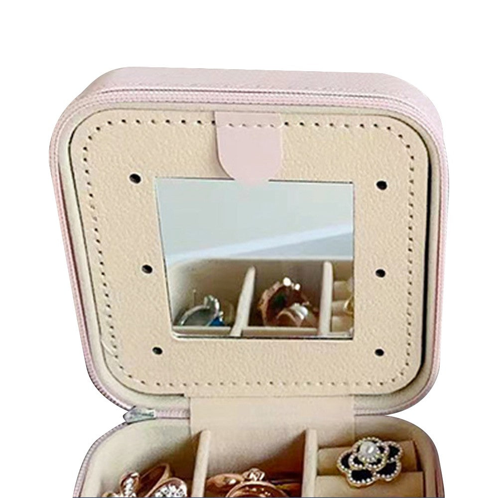 Y Initial Letter Travel Jewelry Box Jewelry Case Jewelry Organiser with Mirror