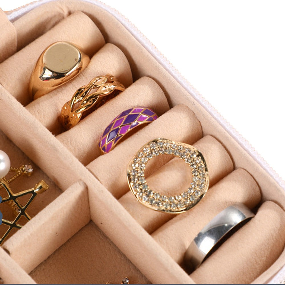 Y Initial Letter Travel Jewelry Box Jewelry Case Jewelry Organiser with Mirror