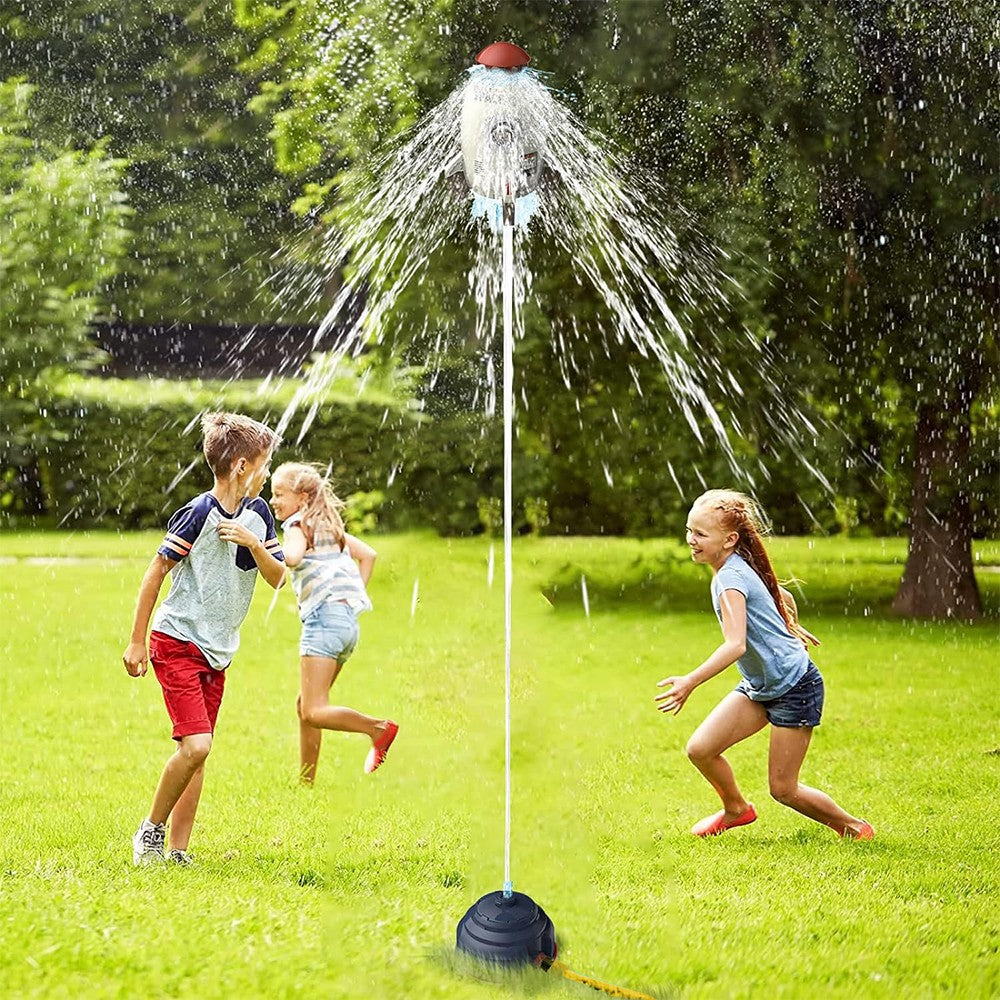 Water Rocket Launcher Water Pressure Lift Sprinkler Toy - White