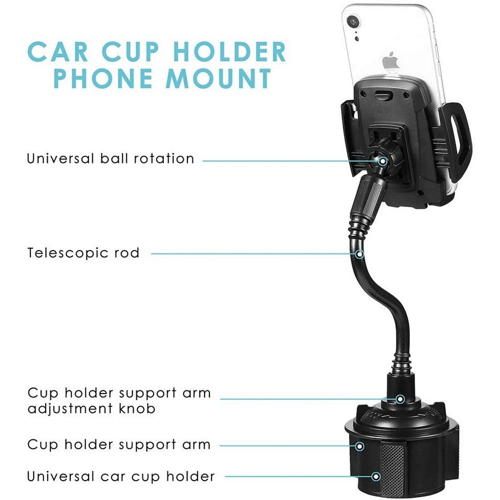 Adjustable Car Cup Holder Mount Gooseneck Phone Holder Bottle Rack Phone Stand