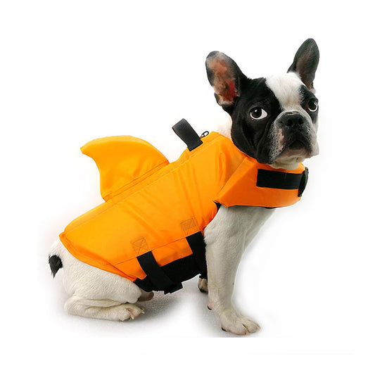 XL Size Orange Shark Fin Dog Life Jacket Vest