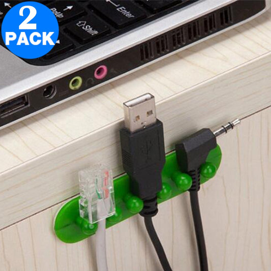 2 X Desktop or Wall Cable Holders Random Colour