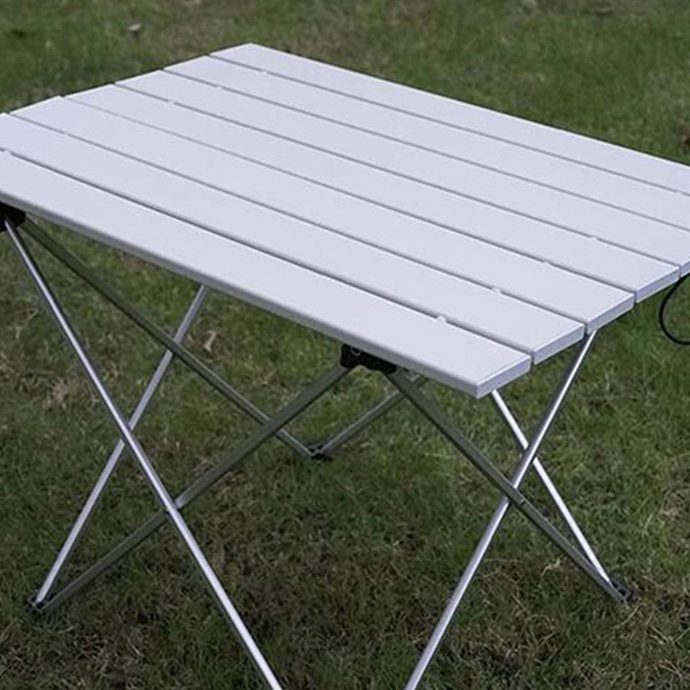 2 X 40x34x32cm Foldable BBQ Tables Silver and Black