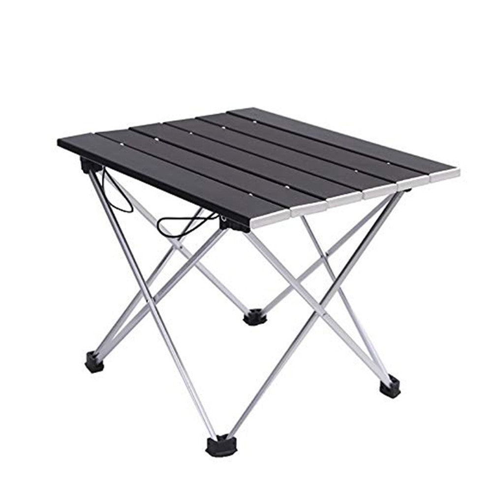 2 X 40x34x32cm Foldable BBQ Tables Silver and Black