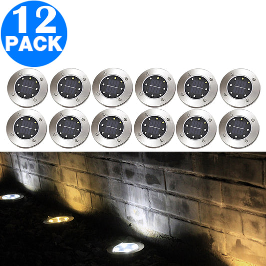 12pcs Garden LED Solar Power Ground Lights- Yellow