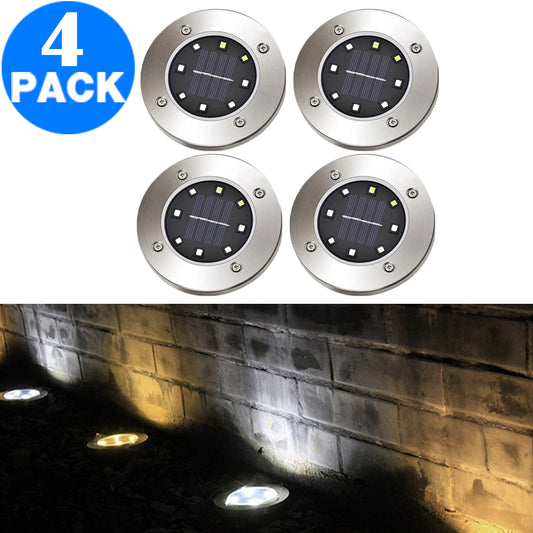 4pcs Garden LED Solar Power Ground Lights-Yellow