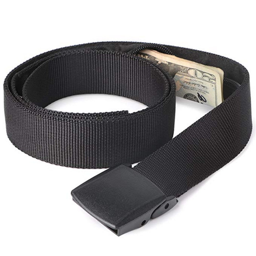 2 Pack Unisex Travel Security Hidden Pocket Belts Black and Navy