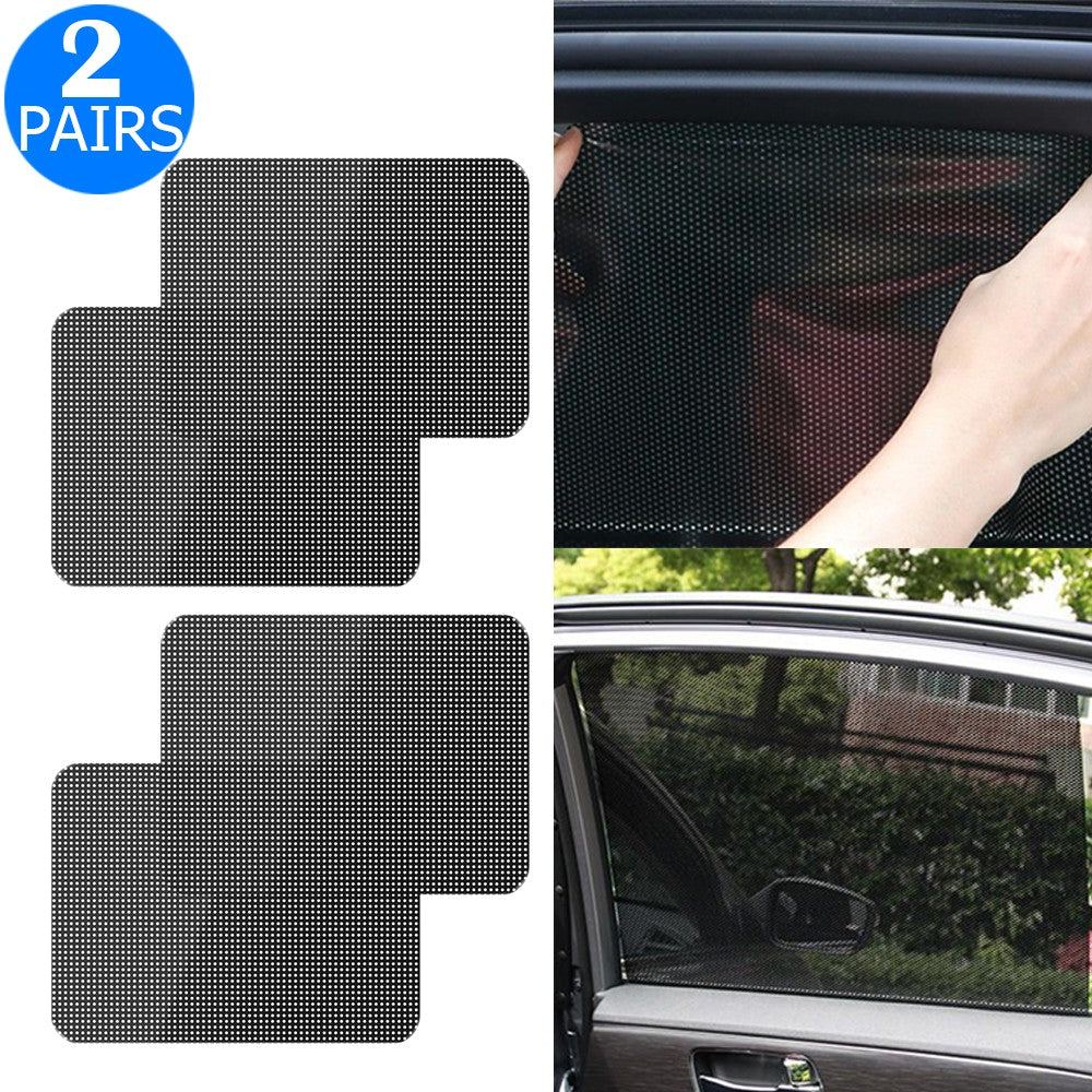 2 Pairs of 42x38cm Car Window Dotted Shade Stickers