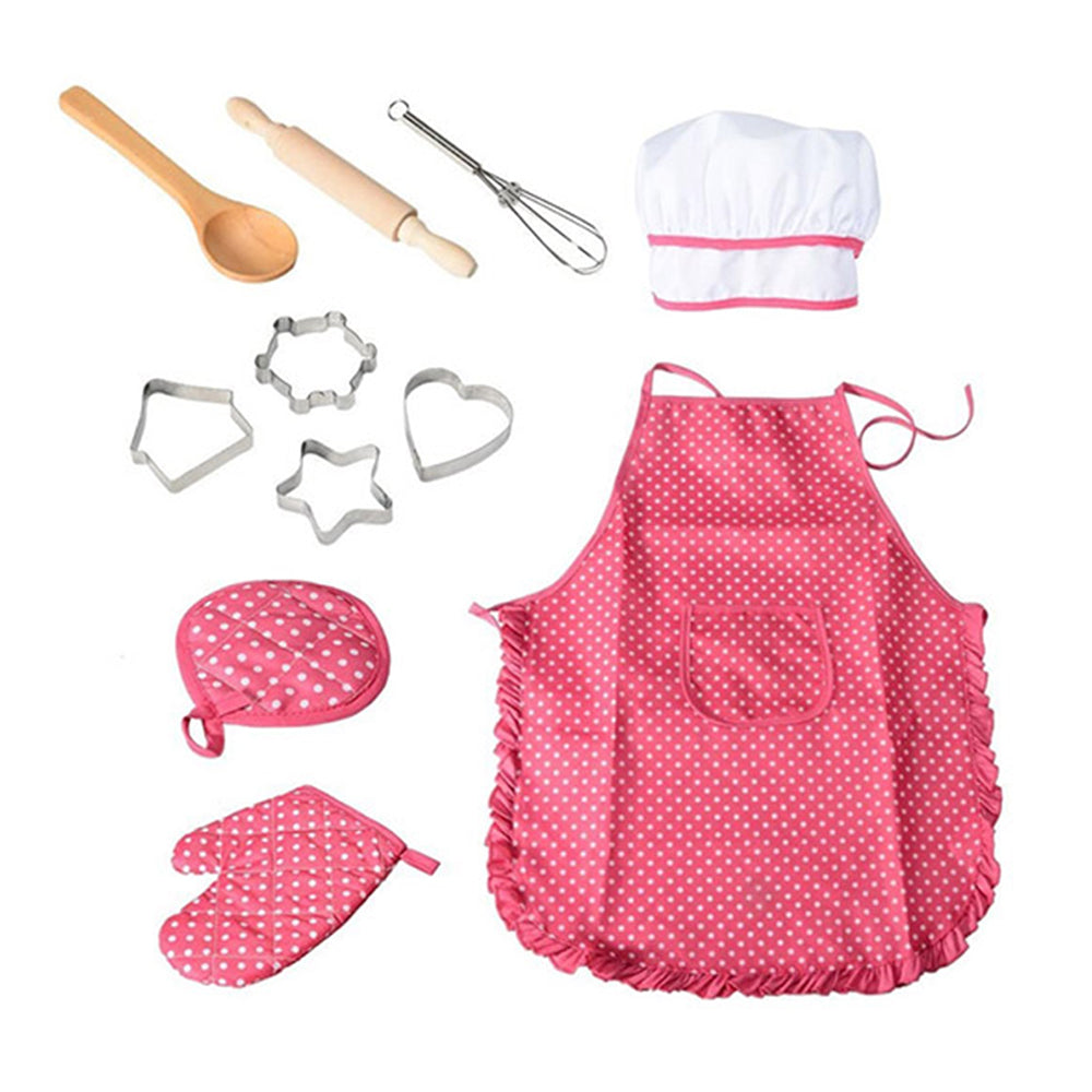 Kids Kitchen Toy Cooking and Baking Set Rose Red