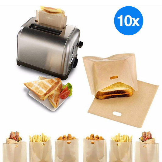 10pcs Kitchen Non-Stick Toaster Bags