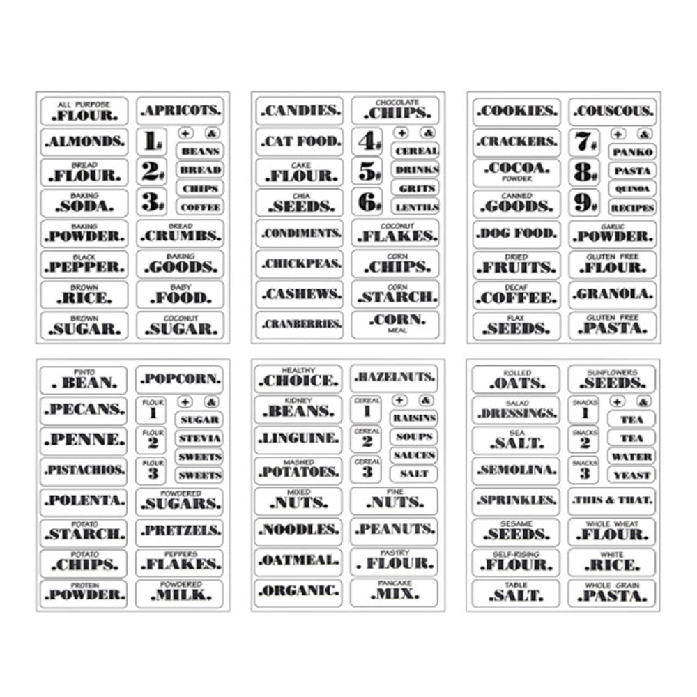 264 Pcs Pantry Labels Stickers Set for Kitchen Food Storage Jar