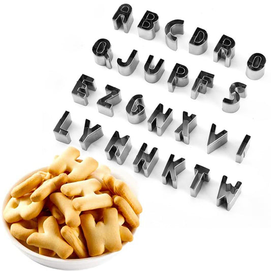 1 Set DIY Baking Tools 26 Piece Capital Letters Alphabet Cutter Molds Set Biscuit Mold