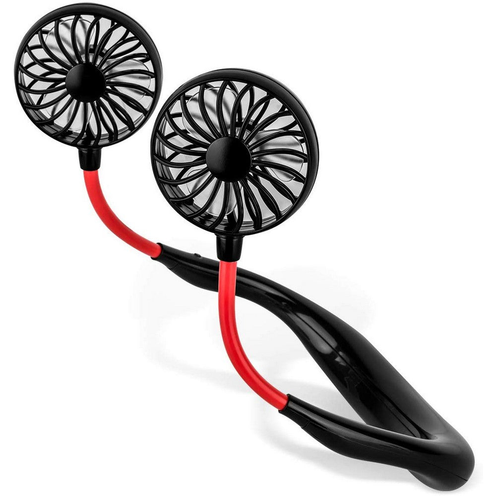 USB Neck Hanging Portable Fan Black