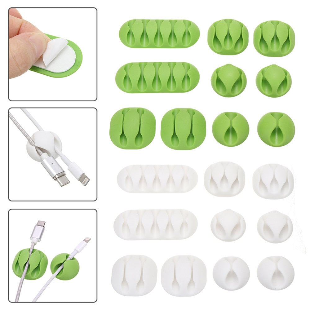 2 Sets of 20PCS Cable Clips Cord Organizer Set Durable Self-Adhesive Cable Wire Holder