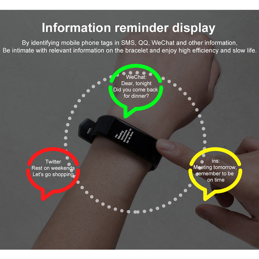 20 In 1 115plus Smart Fitness Tracker Bands Water Resistant Sport Watch Bluetooth Smart Touch Wristband Health Monitoring Bracelet Black