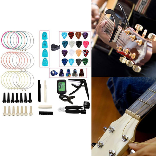 Guitar Accessories Set Guitar Guitar Beginner Tools Guitar Capo Guitar Picks 3 in 1 Winder String Nails Guitar Tuner