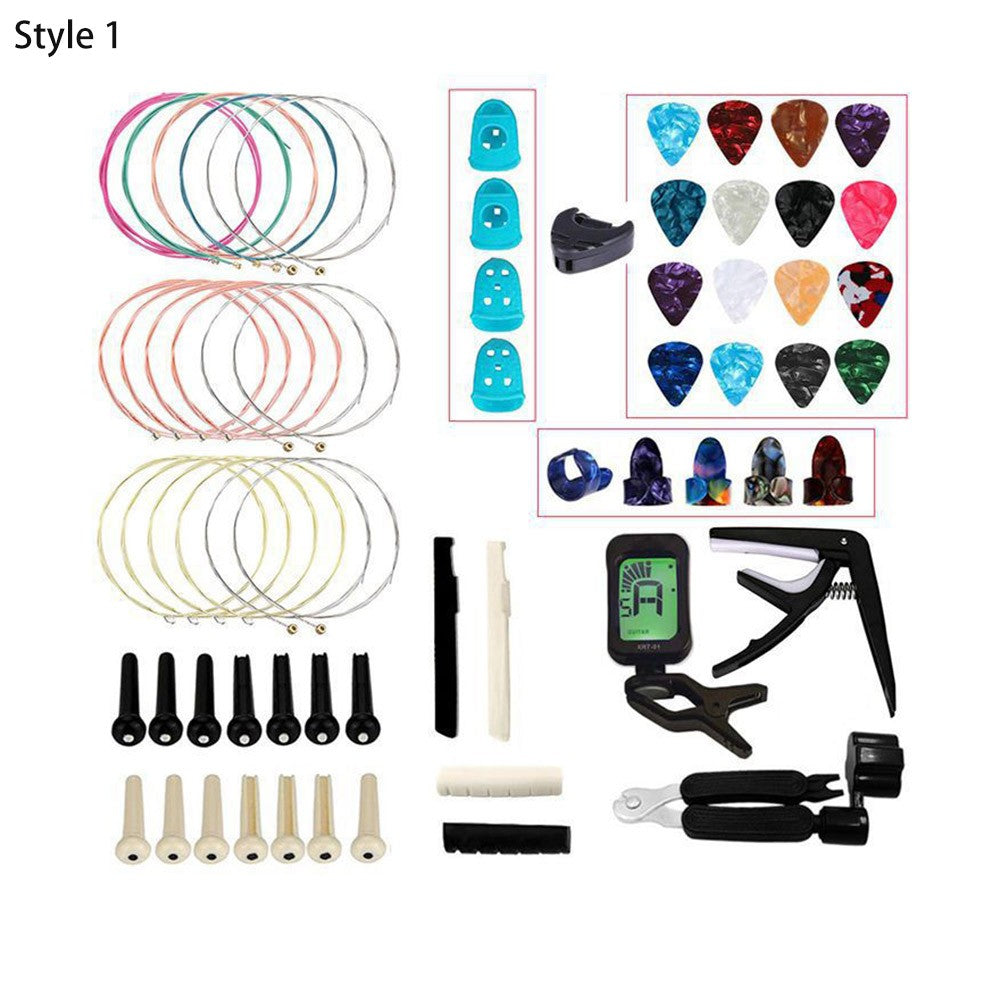 Guitar Accessories Set Guitar Guitar Beginner Tools Guitar Capo Guitar Picks 3 in 1 Winder String Nails Guitar Tuner