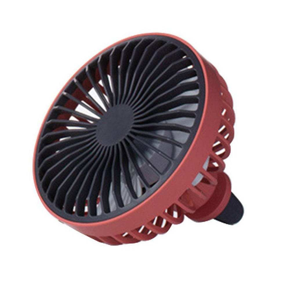 Mini Car Fan with LED Light Car Air Outlet Fan Portable 360 Degree Rotatable Cooling Fan for Car Air Vent