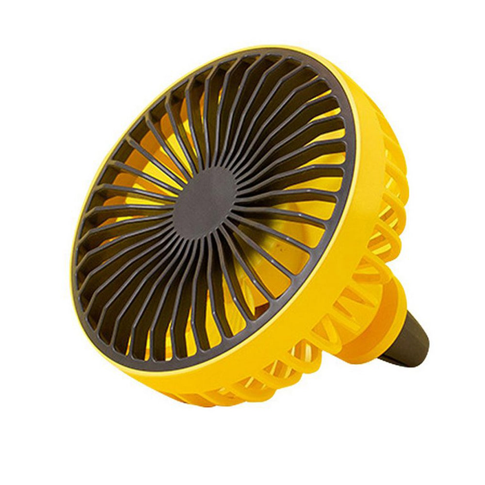 Mini Car Fan with LED Light Car Air Outlet Fan Portable 360 Degree Rotatable Cooling Fan for Car Air Vent