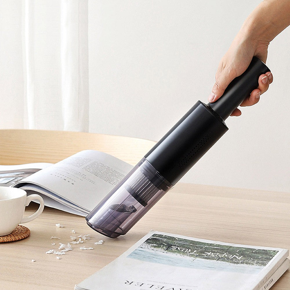 Wireless Vacuum Cleaner Handheld USB Cordless Vacuum Cleaning Tool for Home Car with 2 Heads Black