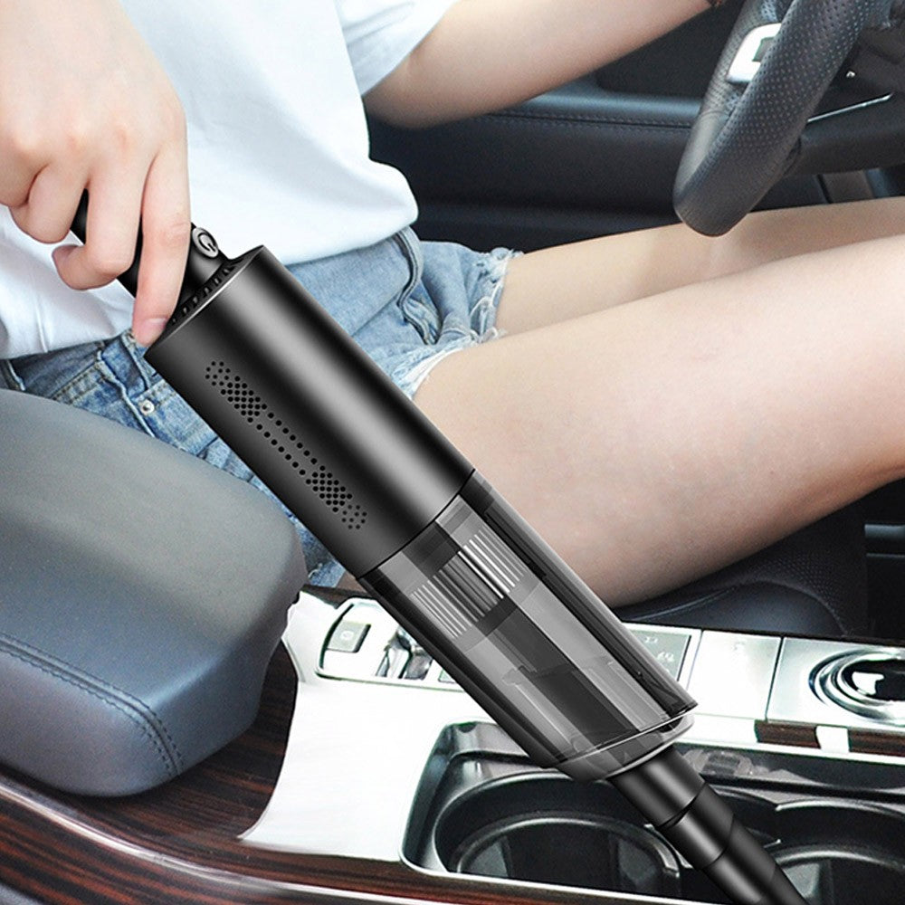 Wireless Vacuum Cleaner Handheld USB Cordless Vacuum Cleaning Tool for Home Car with 2 Heads Black