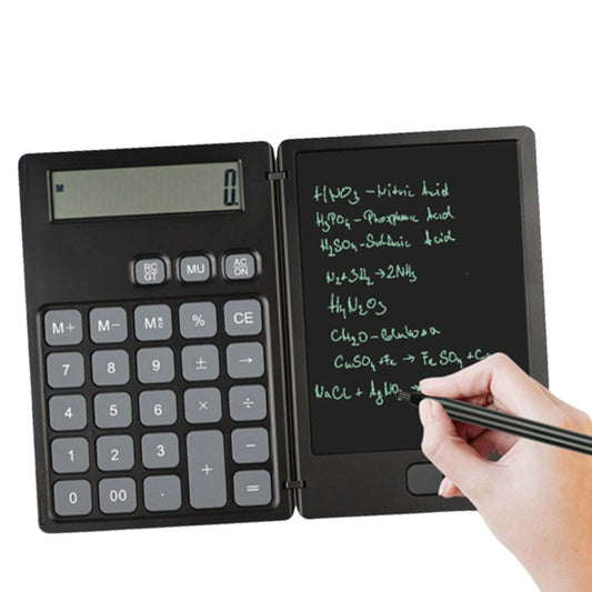 LCD Writing Tablet with Calculator 2 in 1 Calculator Notepad Digital Drawing Board Electronic Handwriting Pad