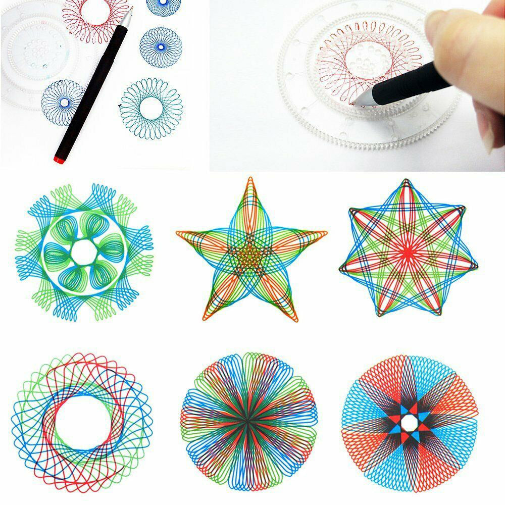 27 Pieces Original Spirograph Design Set Educational Toys Spirograph Drawing Toys Set Draw Drawing Kids Art Craft Create