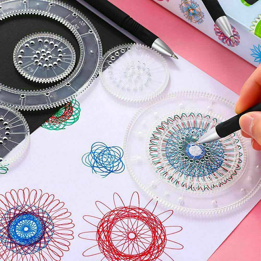 27 Pieces Original Spirograph Design Set Educational Toys Spirograph Drawing Toys Set Draw Drawing Kids Art Craft Create