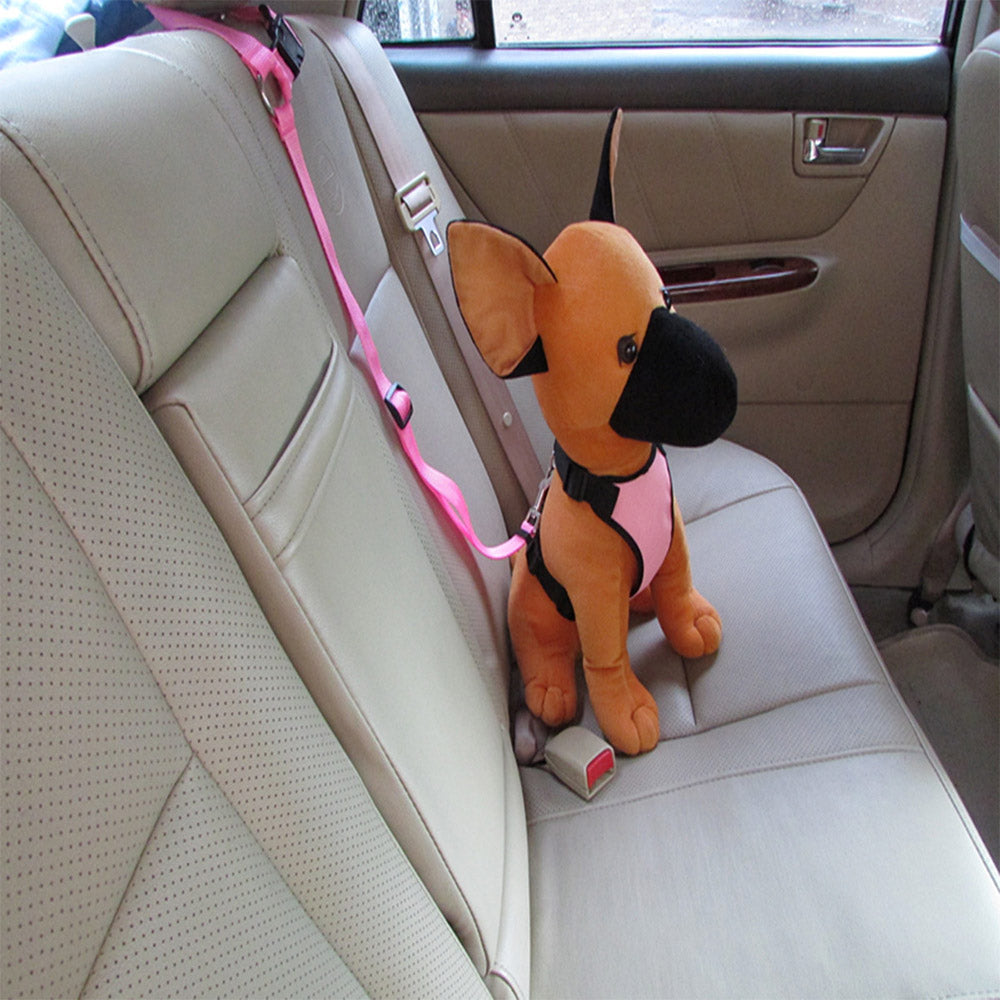 XS Pink Car Seat Safety Belt Pet Leash Adjustable Dog Harness Mesh Vest Chest Strap