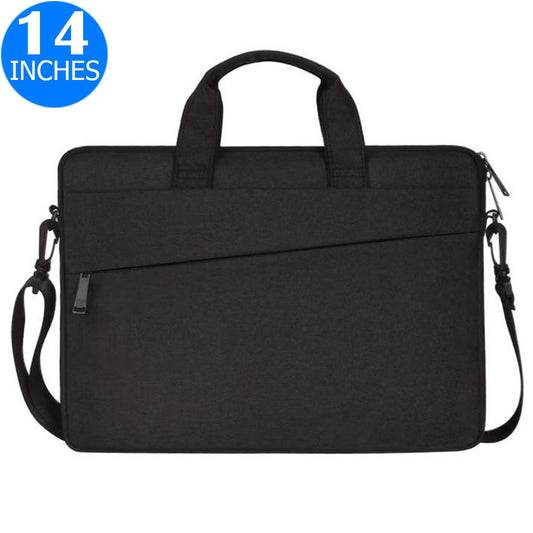 14 Inches Handheld Laptop Bag Portable Lightweight Shoulder Bag Shock Absorption Handbag Black