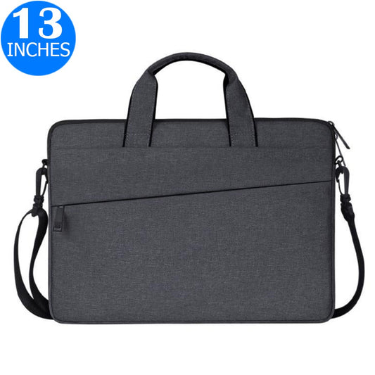 13 Inches Handheld Laptop Bag Portable Lightweight Shoulder Bag Shock Absorption Handbag Dark Grey