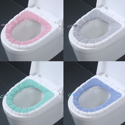 4 X Winter Warm Bathroom Stretchable Closestool Toilet Seat Cover Pad