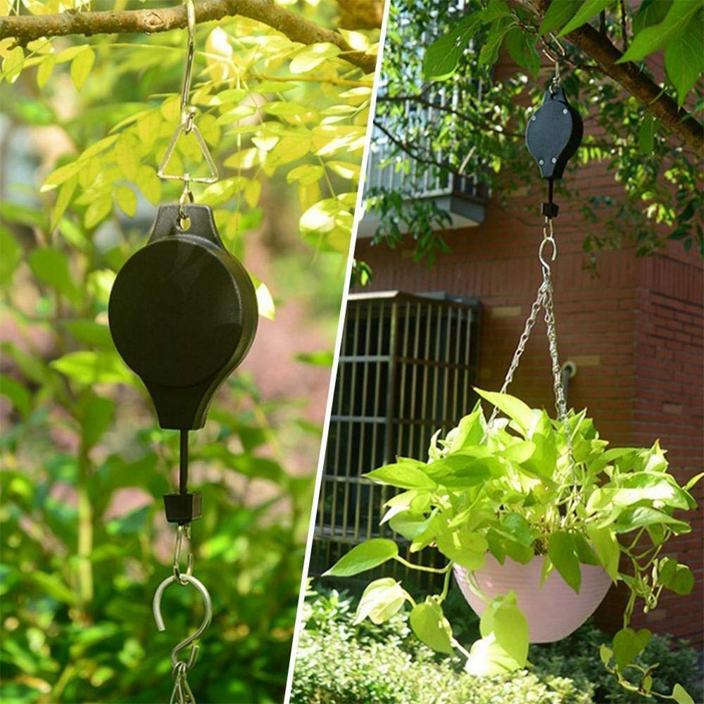 Garden Plant Pulley Retractable Hanger Flower Basket Pot Pull Down Hanging Hook