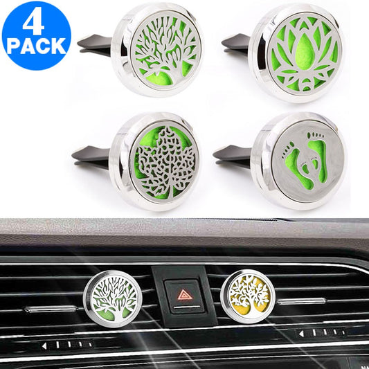 4 X Aromatherapy Essential Oil Car Vent Diffuser with One Felt Pad