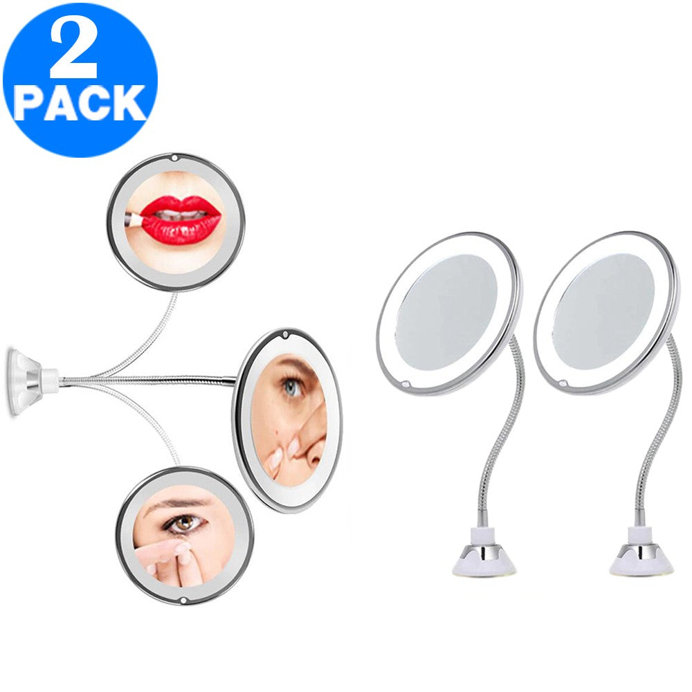 2 Pack 10X Magnifying Makeup Vanity Mirror with Lights