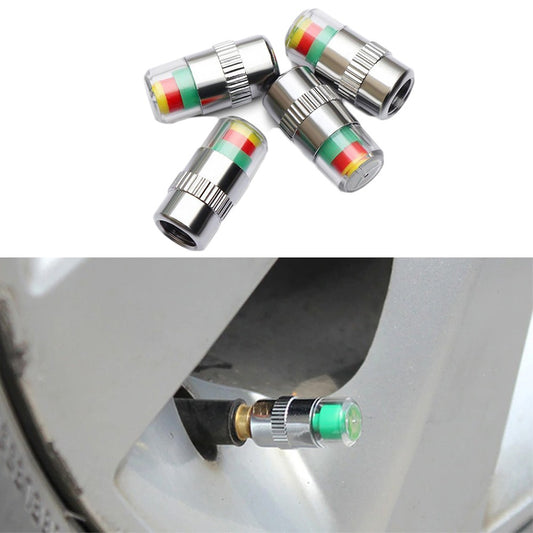 4PCS Tyre Pressure Valve Caps with Indicators