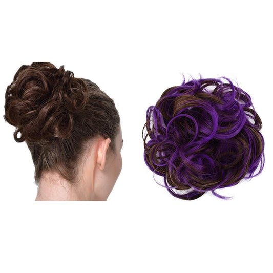 Messy Bun Scrunchie Hair Care Extension-Purple