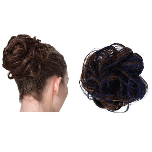 Messy Bun Scrunchie Hair Care Extension-Blue