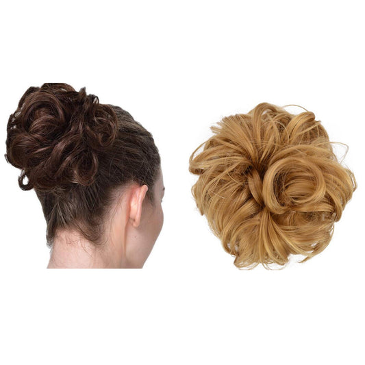 Messy Bun Scrunchie Hair Care Extension-Dark Blonde