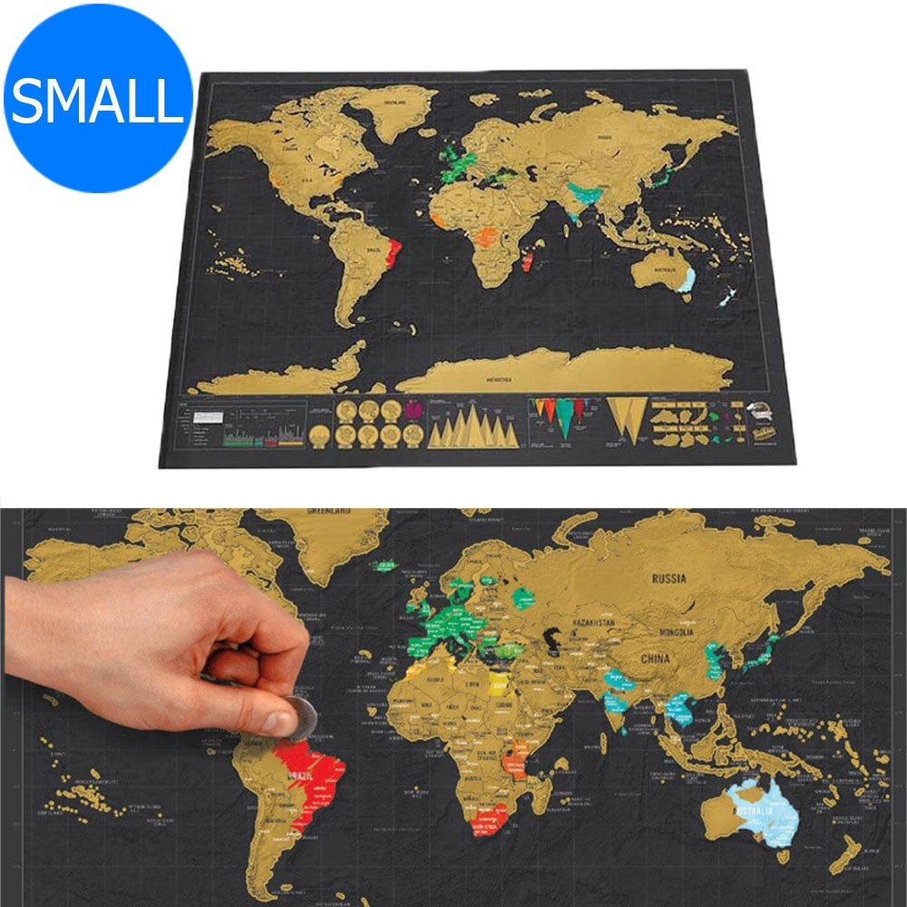 Travel Scratch Off Visited Countries Map Small