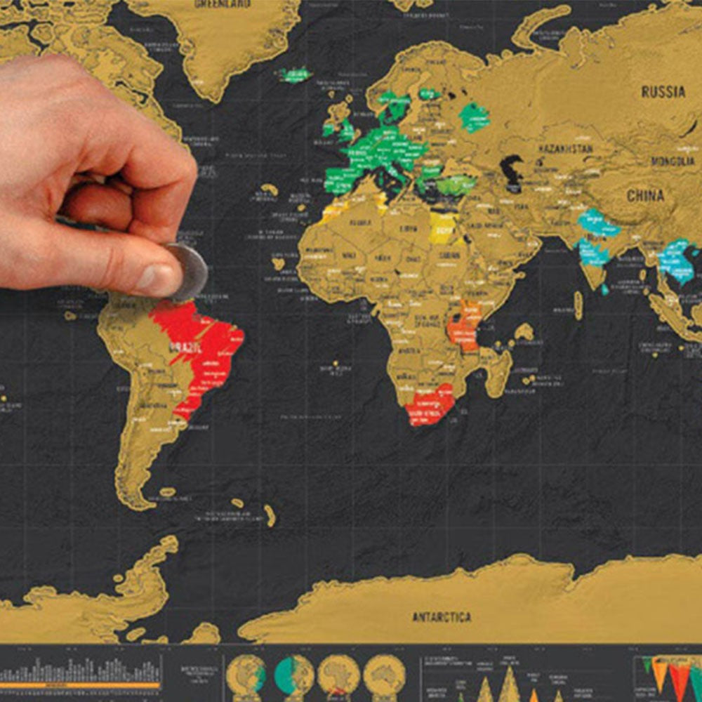 Travel Scratch Off Visited Countries Map Small