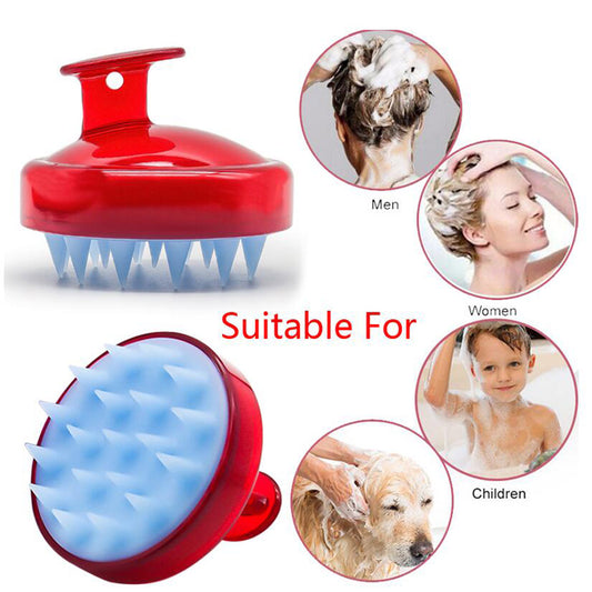 Unisex 3-in-1 Relaxing Shampoo Brush-Red