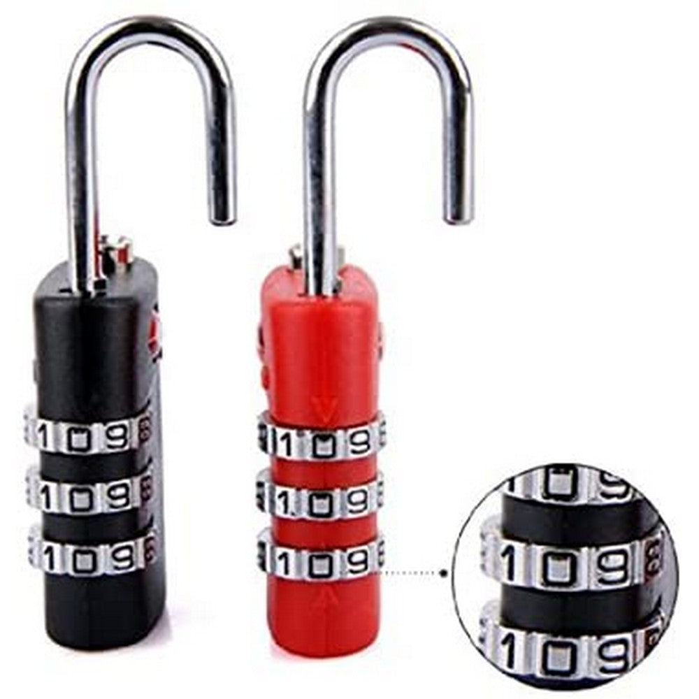 4 X TSA Travel Luggage Locks Black and Green and Light Blue and Red