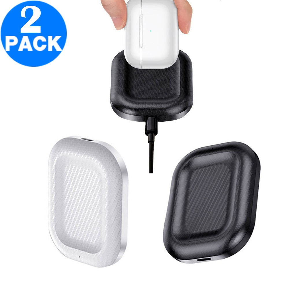 2 X Wireless Charging Pad Magnetic Wireless Charger Charging Dock Stand for AirPods Black and White