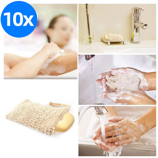 10X  Health Cotton-Linen Exfoliating Soap Bags