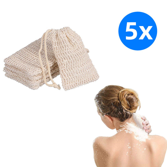 5X  Health Cotton-Linen Exfoliating Soap Bags