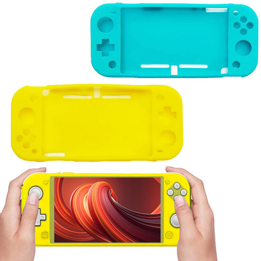 2X Cyan Yellow Silicone Protective Case Compatible with Nintendo Switch Lite